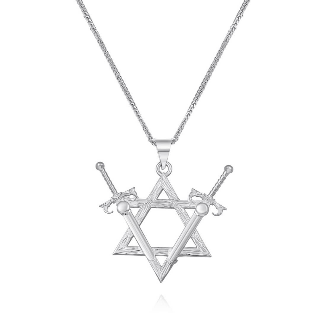 שרשרת ותליון "חרבות ברזל" מזהב 14K