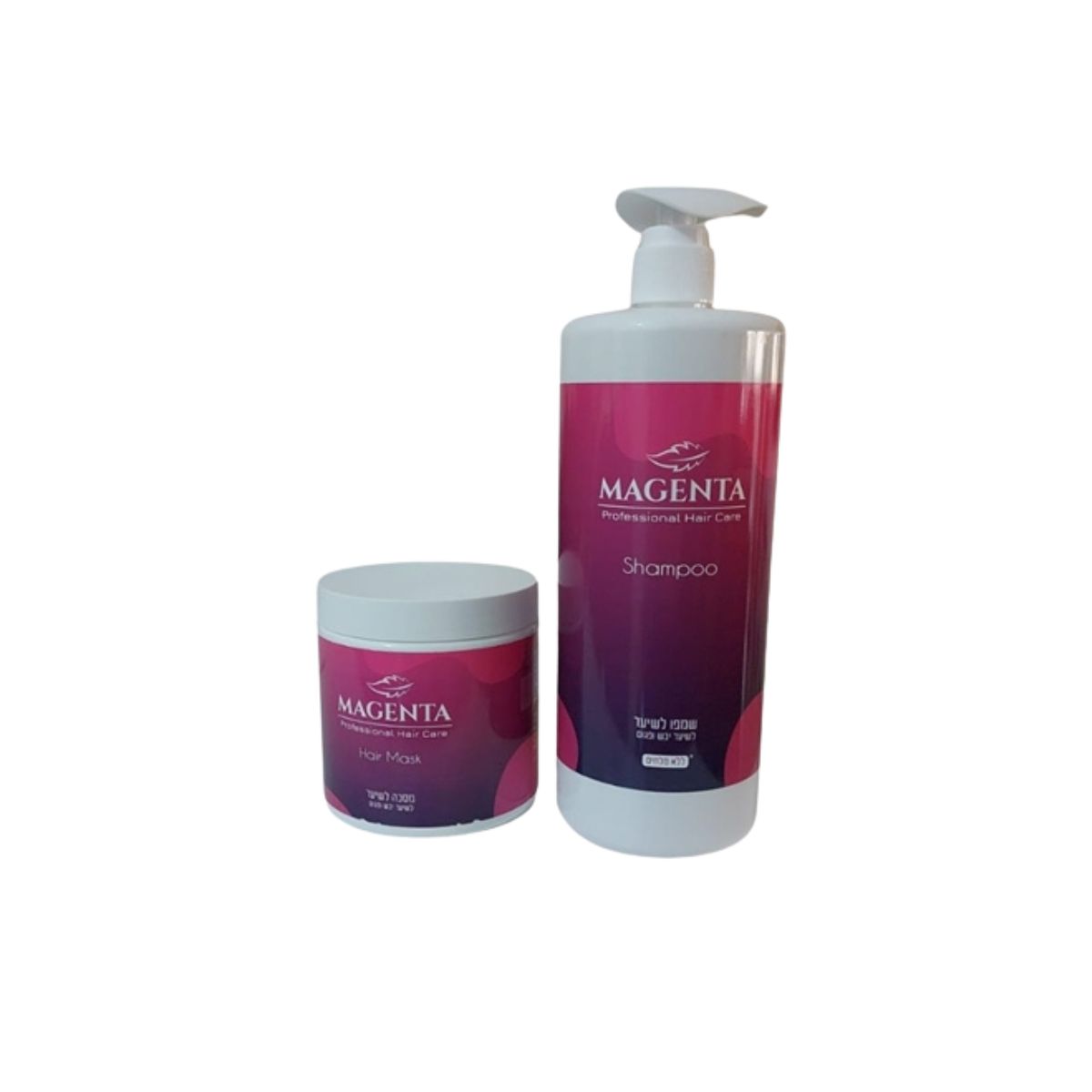 שמפו + מסכה לשיער יבש פגום ללא מלחים MAGENTA מג`נטה