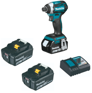 מברגת אימפקט נטענת + 2 סוללות 5 אמפר ומטען Makita DTD153 18V