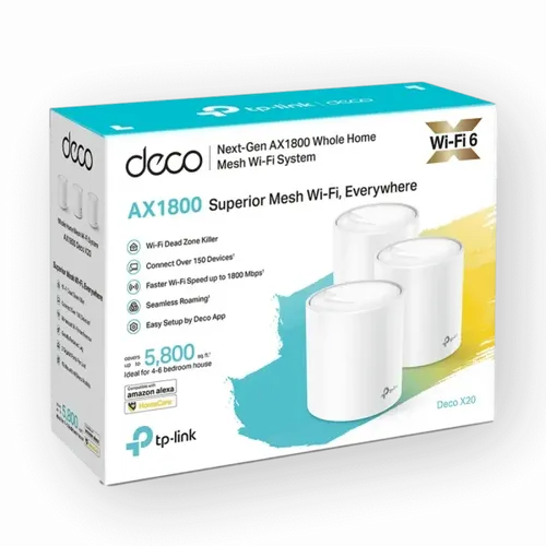 מערכת MESH שלוש יח’ באריזה של מגדיל טווח מדגם Deco X20 Tp-Link