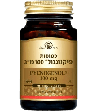 פיקנוגנול | במינון 100 מ"ג | מכיל 30 כמוסות צמחיות |  סולגאר | Solgar