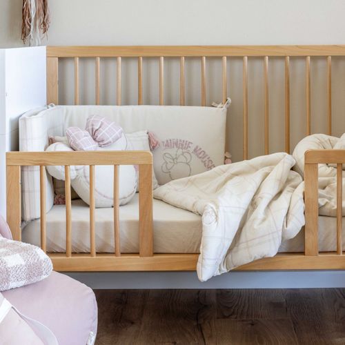 סט מצעים 3 חלקים לעריסת תינוק 100% כותנה - מיני מאוס משבצות