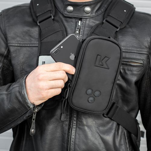 תיק לפלאפון גדול צד שמאל קרייגה שחור  - KRIEGA HARNESS POCKET XL
