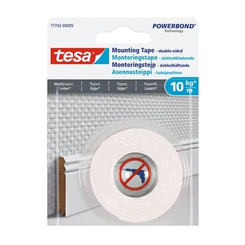 סרט דבק דו צדדי חזק עד 10 קג TESA