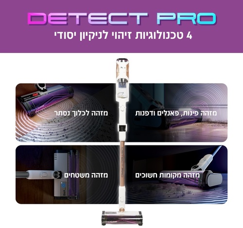 שואב אבק אלחוטי עם מערכת ריקון וטעינה אוטומטית DETECT PRO דגם IW3613 שארק SHARK