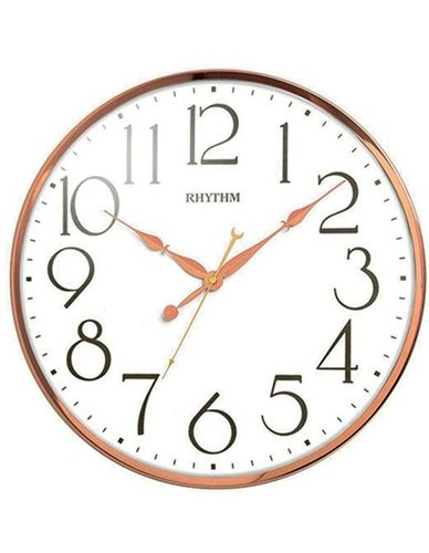 שעון קיר RHYTHM KRCMG56913 רוז גולד עם מספרים