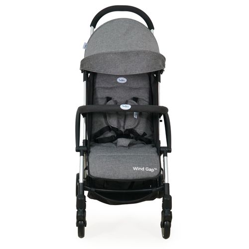 טיולון קליל עם גב קשיח 4 מצבים, קיפול קומפקטי וגגון גדול ווינד גאפ - אפור כהה/שחור/ברונזה