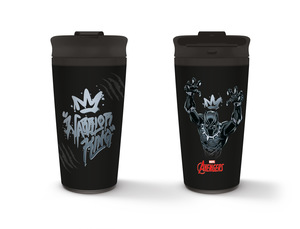 Marvel -Black Panther (Warrior King) 450ml Metal Travel Mug Pyramid
