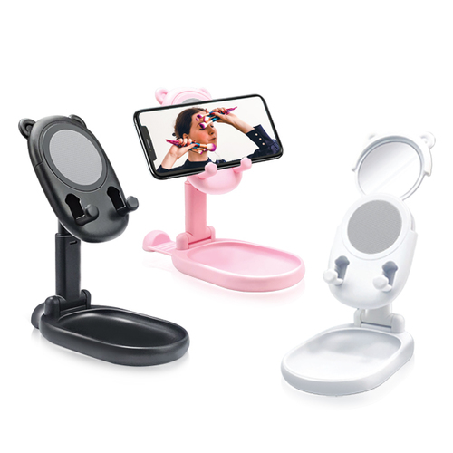 מעמד סמארטפון שולחני עם מראה נשלפת Lazy Mirror