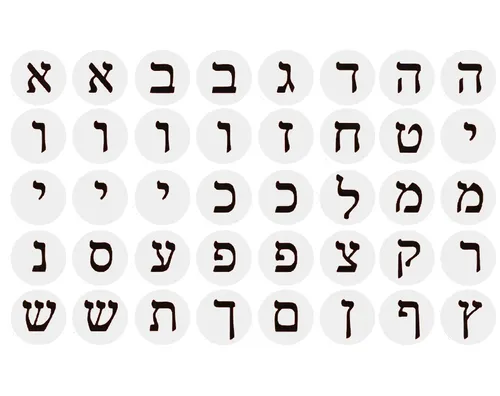 מדבקות אותיות שחורות בעיגולים לבנים - דגם 130-20