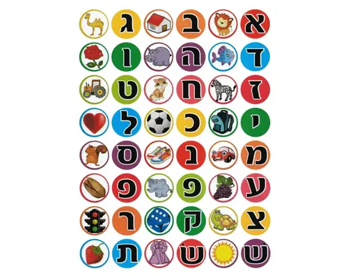 מדבקות אותיות א-ב ותמונות - דגם 929