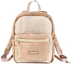 תיק גן קווילט עם רצועות גב, 2 תאי בקבוק ותא פנימי - חום