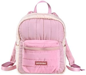 תיק גן קווילט עם רצועות גב, 2 תאי בקבוק ותא פנימי - ורוד