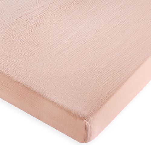 סדין למיטת תינוק או מעבר 100% כותנה טטרא GOOD VIBES - ורוד