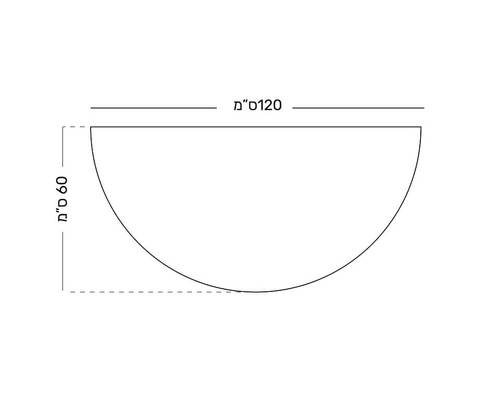 שרטוט פלטה חצי עיגול