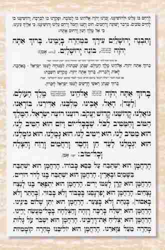 ברכת המזון גדול- דגם כותל