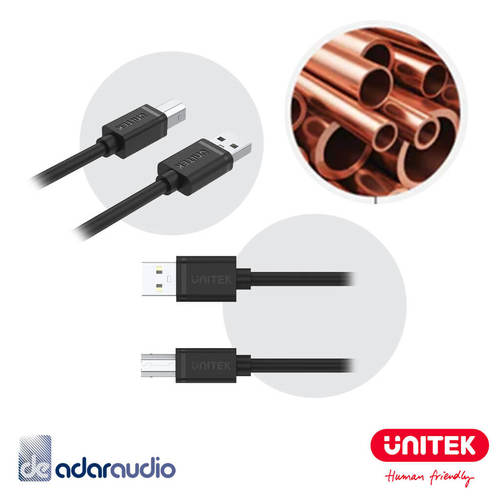 כבל USB-B זכר - 2.0 USB-A זכר - אורך 3 מטר - Unitek Y-C420GBK 