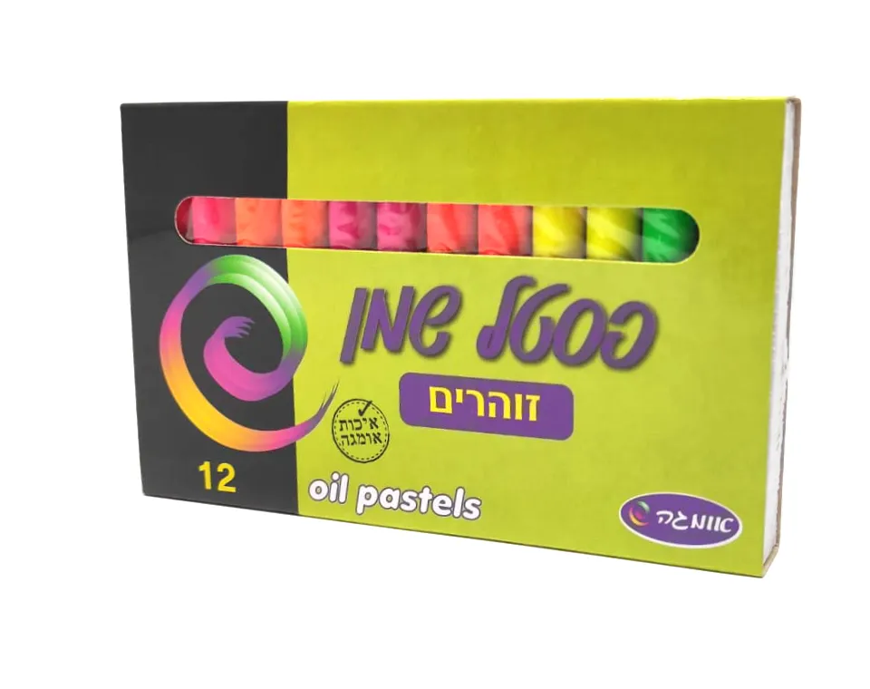 פסטל שמן בגוונים זוהרים - 12 יח