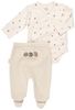 סט בגד גוף ורגלית לתינוק 100% כותנה טריקו 0-3 - Cute Animal קרם