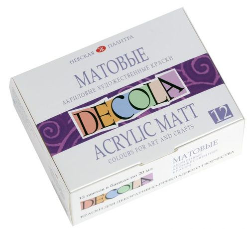 סט 12 צבעי אקריליק מאט DECOLA ACRYLIC MATT- דגם TROPICS