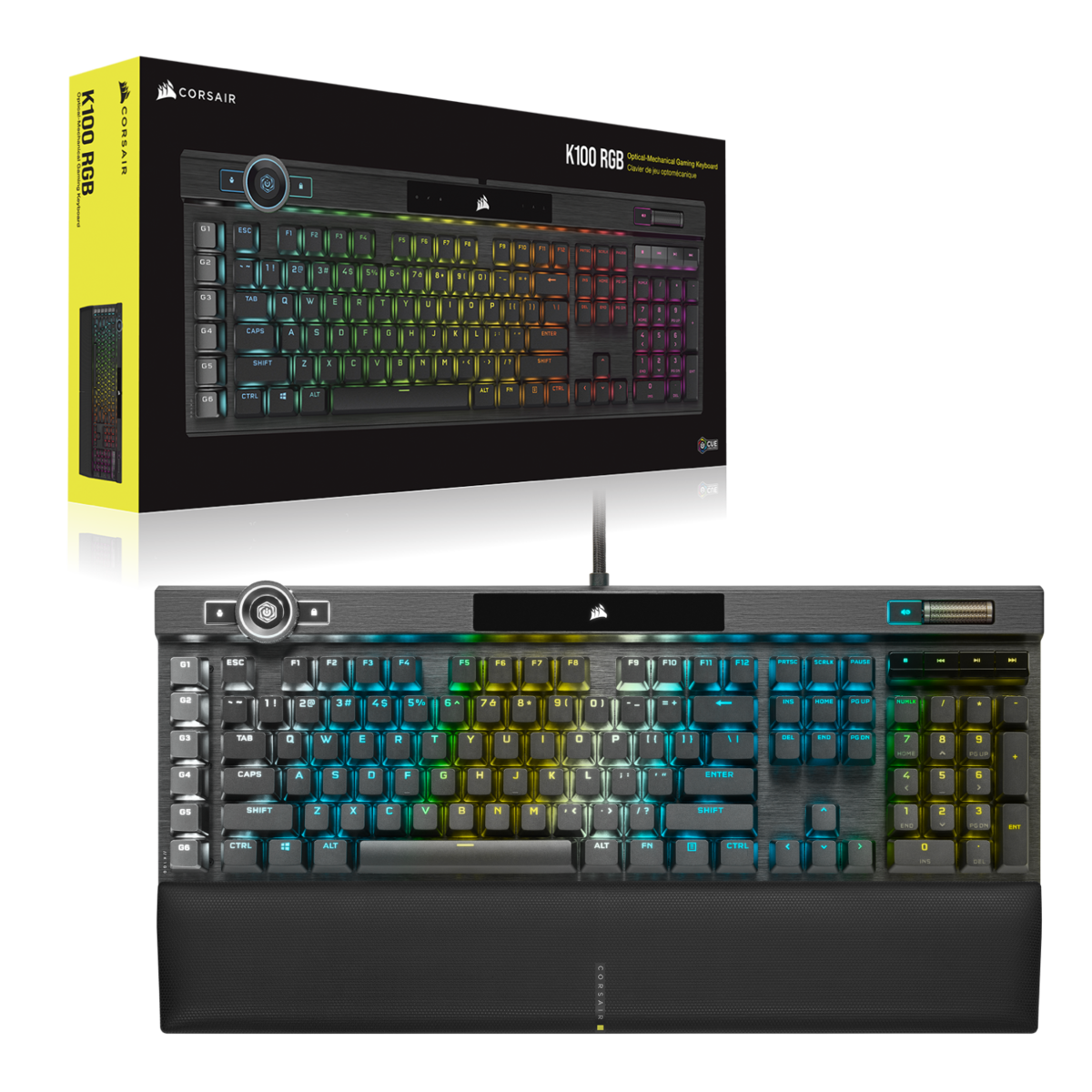 מקלדת גיימינג אופטית-מכנית (אנגלית בלבד) Corsair K100 RGB
