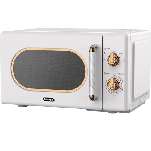 מיקרוגל מכני רטרו לבן DeLonghi דלונגי DL3720 | יבואן רשמי 3 שנים אחריות