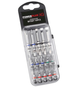 סט ביטים 15 יחידות במארז נוח POWXQ1006