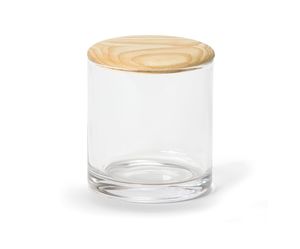 צנצנת אחסון זכוכית מכסה עץ cotton box