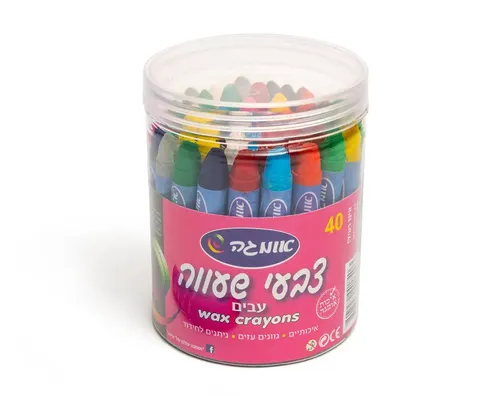 צבעי שעווה בכוס - 40 יח'