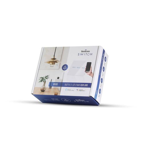 מתג חכם לתאורה 3 מפסקים לבן  / שחור   