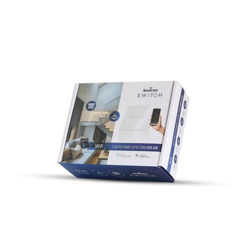 מתג חכם משולב תאורה 1 מפסק ותריס לבן