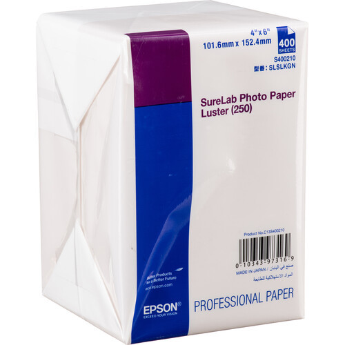 מארז נייר פוטו חצי מבריק Epson Surelab 10X15 Luster
