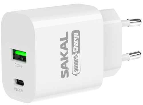 מטען חשמל מהיר 20W עם 2 יציאות USB + TYPE-C