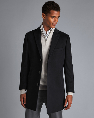 מעיל צמר שחור - Black pure wool overcoat