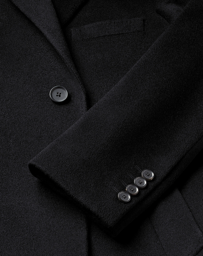 מעיל צמר שחור - Black pure wool overcoat