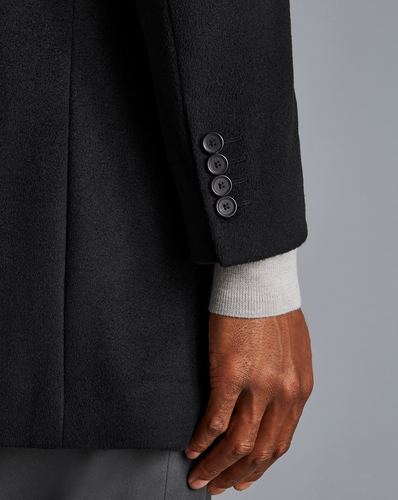 מעיל צמר שחור - Black pure wool overcoat