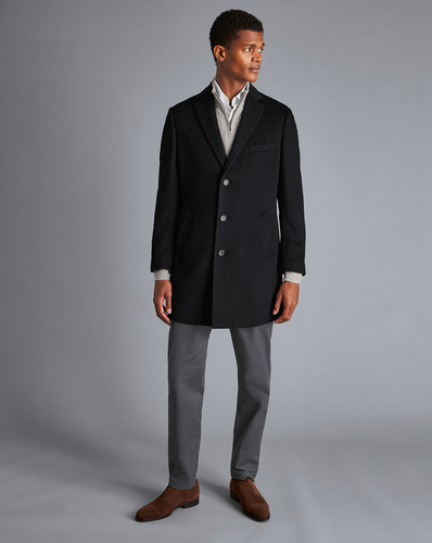 מעיל צמר שחור - Black pure wool overcoat