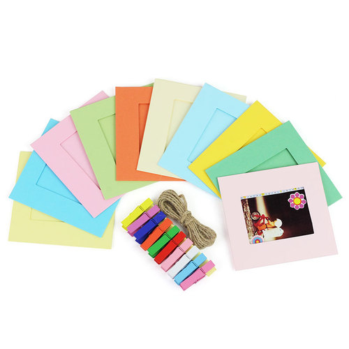 10 מסגרות תלייה מקרטון עם חבל ואטבים Fuji Instax Square 