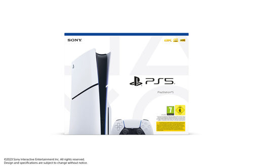 אריזת Sony PlayStation 5 Slim עם כונן דיסקים ושלט DualSense