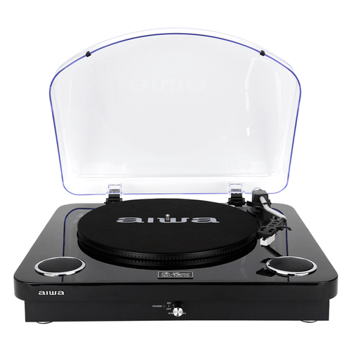 פטיפון כולל זוג רמקולים מובנים שחור Aiwa GBTUR-120BKMKII
