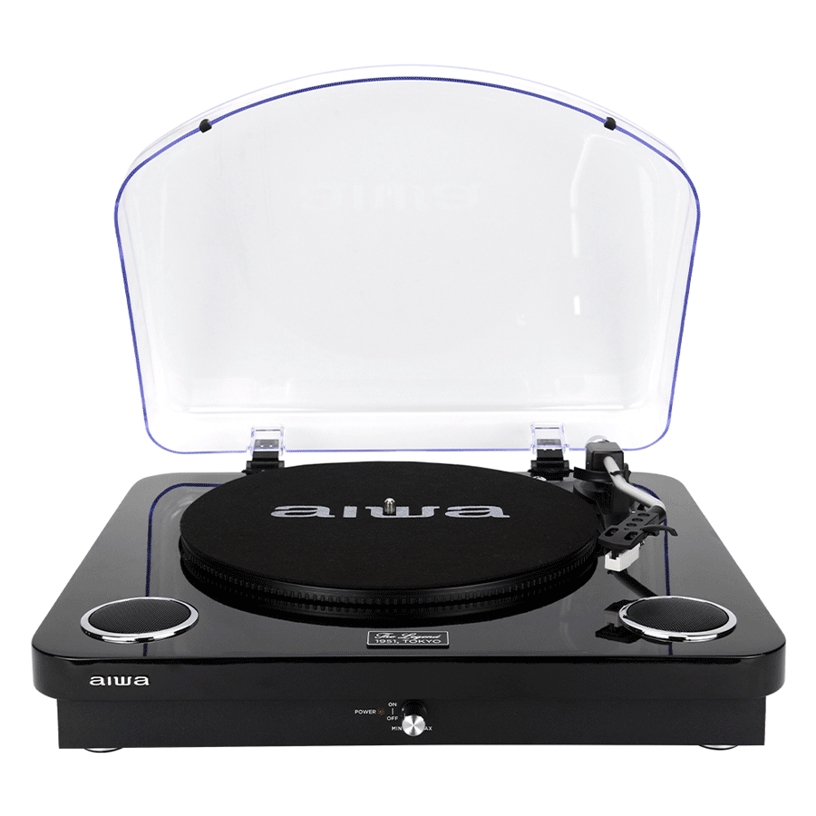 פטיפון כולל זוג רמקולים מובנים שחור Aiwa GBTUR-120BKMKII