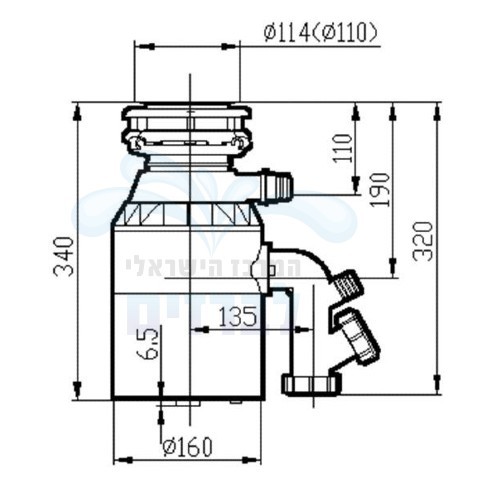 מידות PR750BO-1 | טוחן אשפה 1 כ