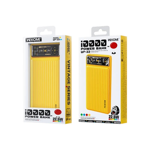 מטען נייד מהיר WEKOME WP-33 10,000mA PD 22.5W צהוב