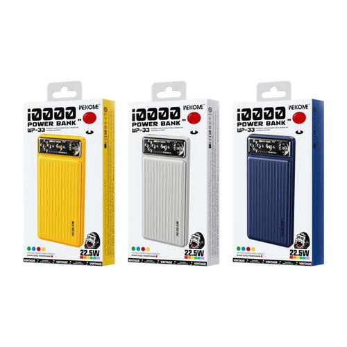 מטען נייד מהיר WEKOME WP-33 10,000mA PD 22.5W צהוב