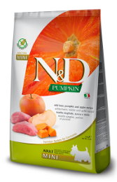 N&D מזון יבש ללא דגנים לכלב בוגר מגזע קטן - חזיר,דלעת ותפוח עץ - שק 2.5 ק