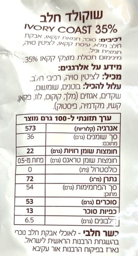 שוקולד חלב 35% לובקה במשקל
