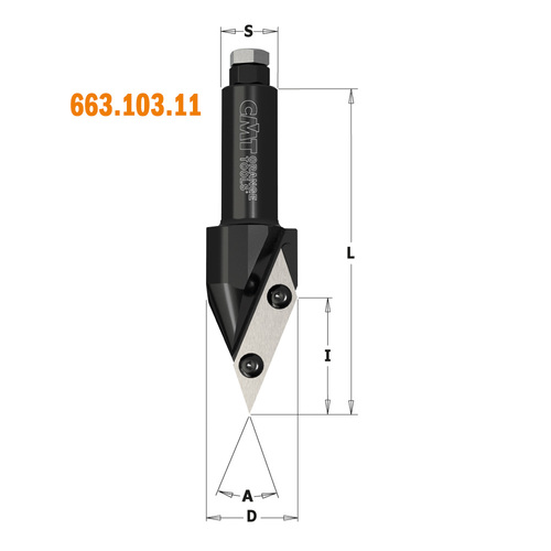 רוטר שיפועי (V-Groove) 45° עם שימות מתחלפות 34x40x115 Z1 קנה 20 מ