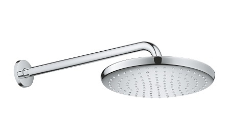 גרואה 26668000 Tempesta 250 ראש מקלחת GROHE יבואן רשמי עגול 25 ס”מ + זרוע 38 כרום