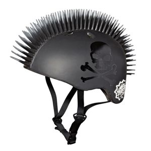 קסדת ילדים מעוצבת 3D עם פתחי אוורור לגיל 8+ - מוהק שחור גולגלות