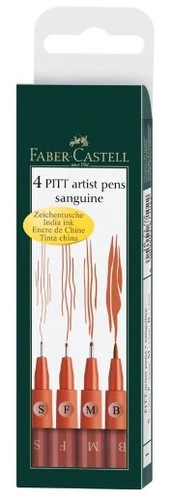 4 עטים PITT artist pen sanquine (חום)